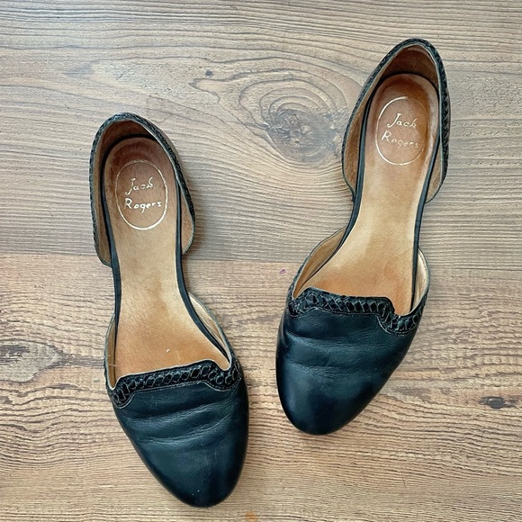 Jack Rogers Shoes - Jack Rogers Black Leather Flats